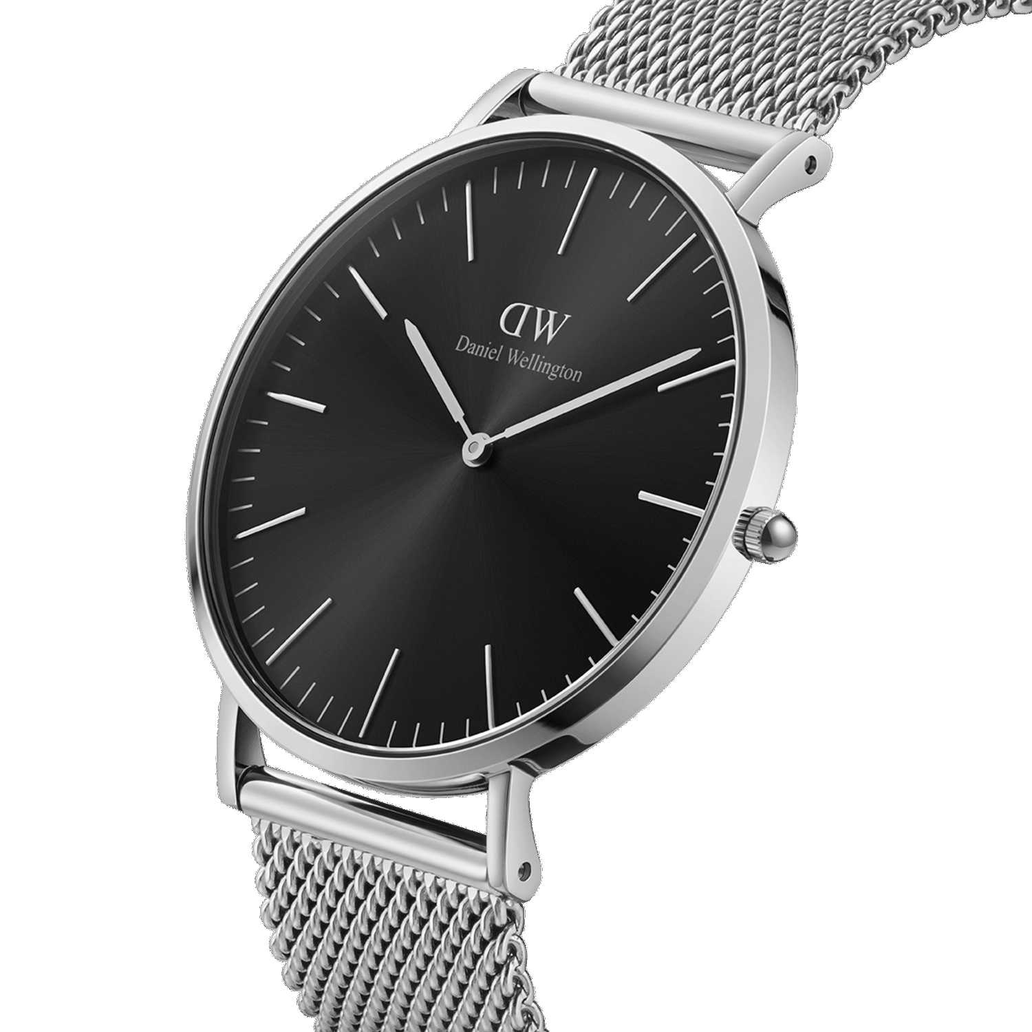 Daniel Wellington Classic Mesh Onyx Men Watches Silver | IE1907426