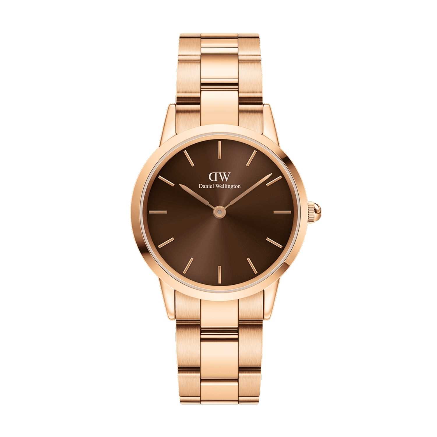 Daniel Wellington Iconic Link Amber Women Watches Rose Gold | OF1579083