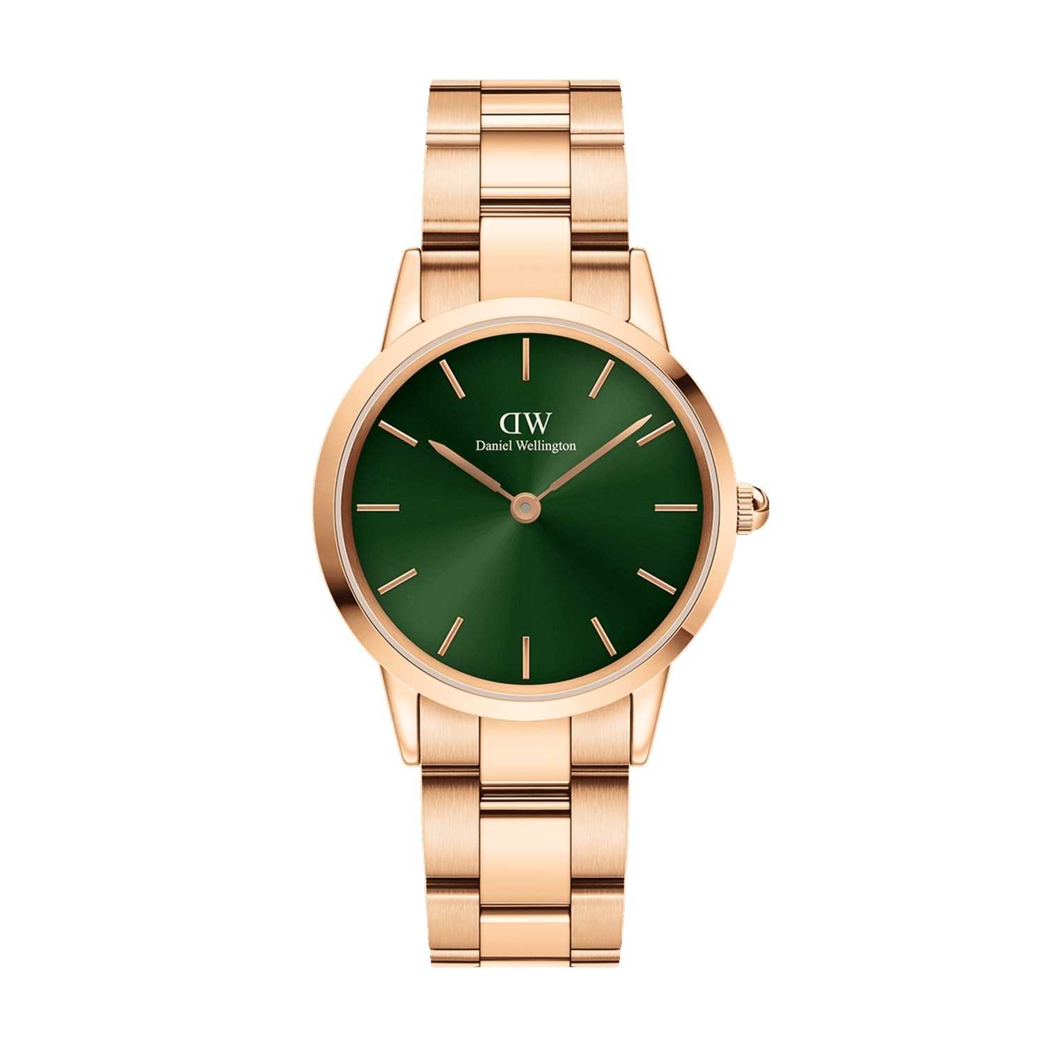 Daniel Wellington Iconic Link Emerald Women Watches Rose Gold | XO7139806