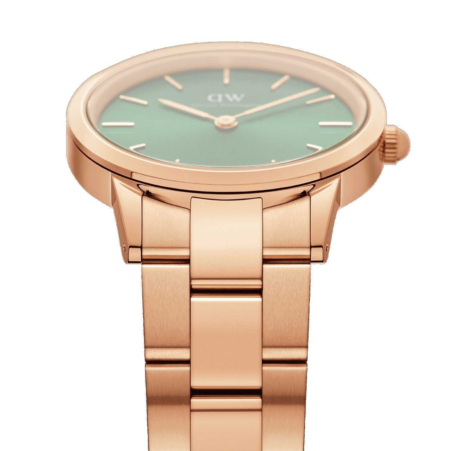 Daniel Wellington Iconic Link Emerald Women Watches Rose Gold | XO7139806