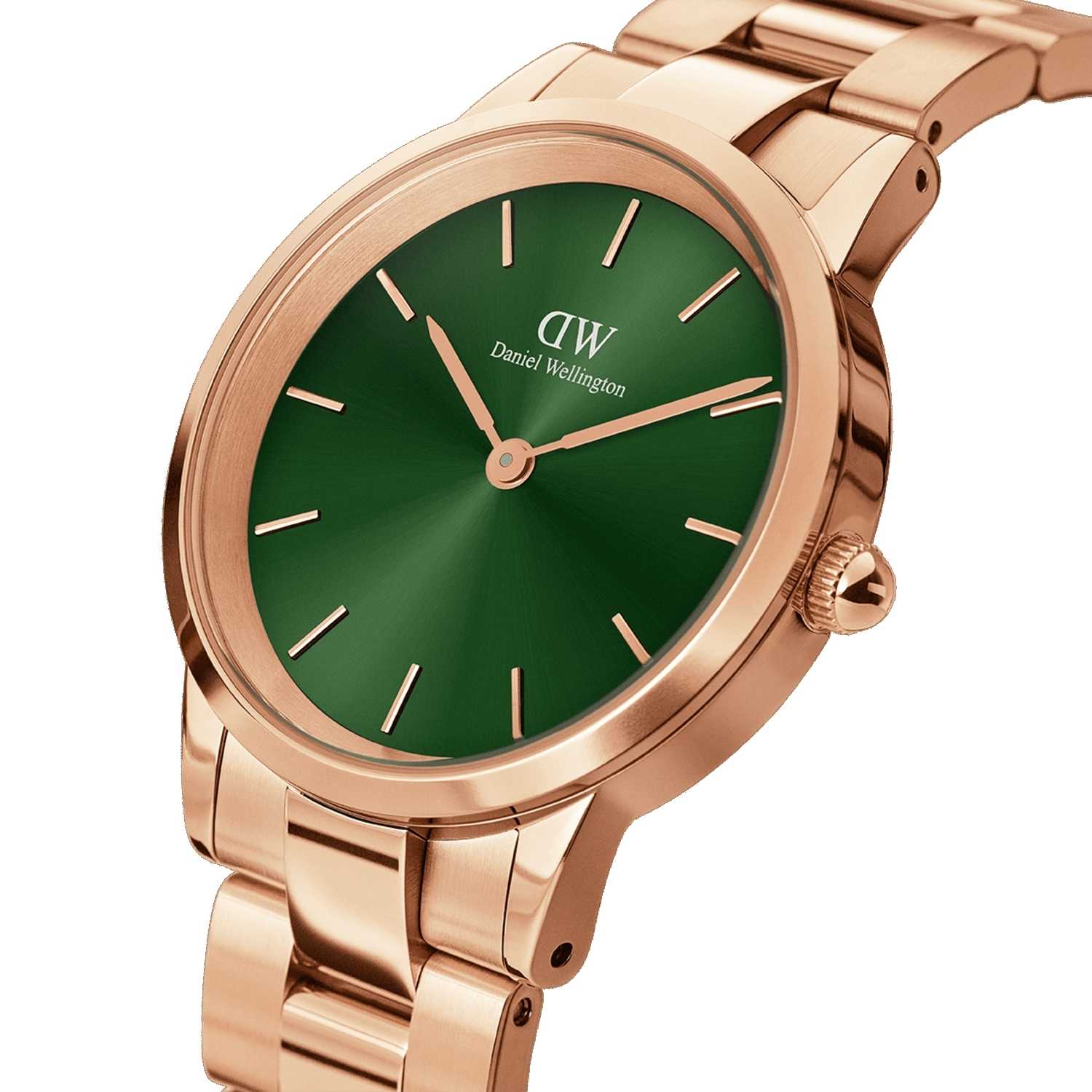 Daniel Wellington Iconic Link Emerald Women Watches Rose Gold | XO7139806