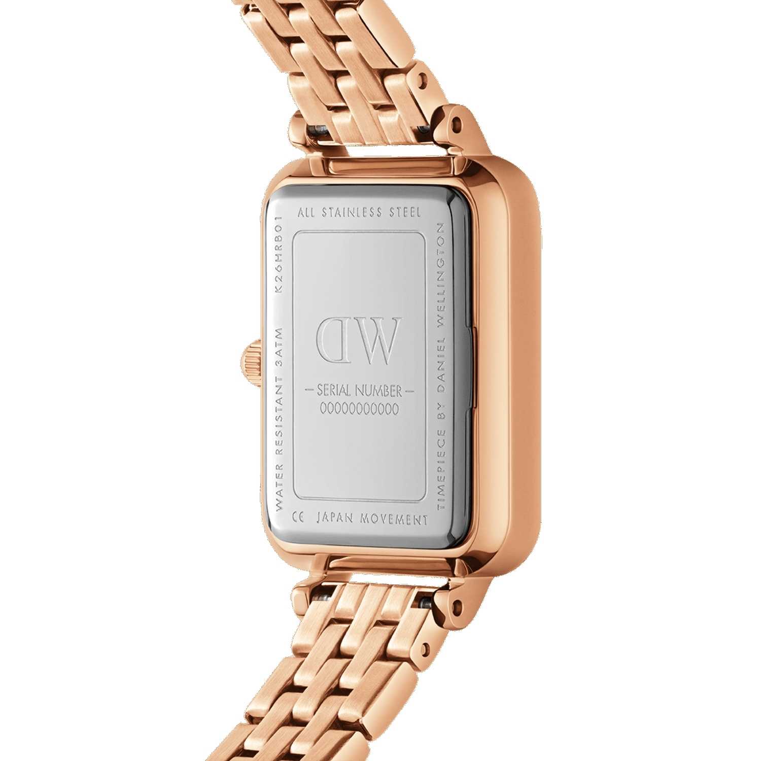 Daniel Wellington Quadro Lumine 5-Link Melrose Women Watches Rose Gold | NU4783962