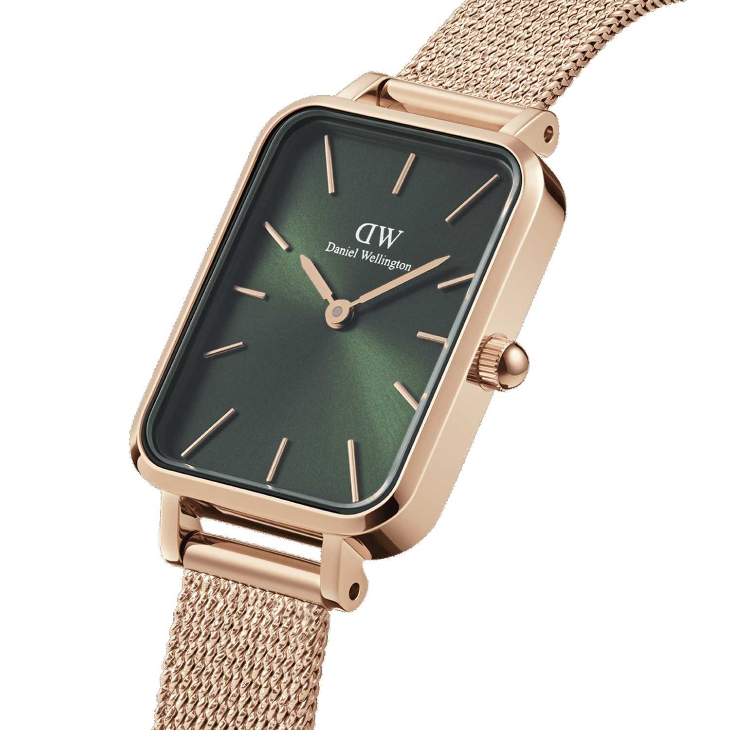 Daniel Wellington Quadro Pressed Melrose Emerald Women Watches Rose Gold | OC2705964