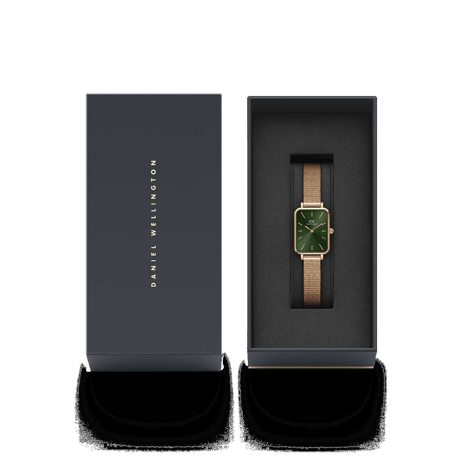 Daniel Wellington Quadro Pressed Melrose Emerald Women Watches Rose Gold | OC2705964